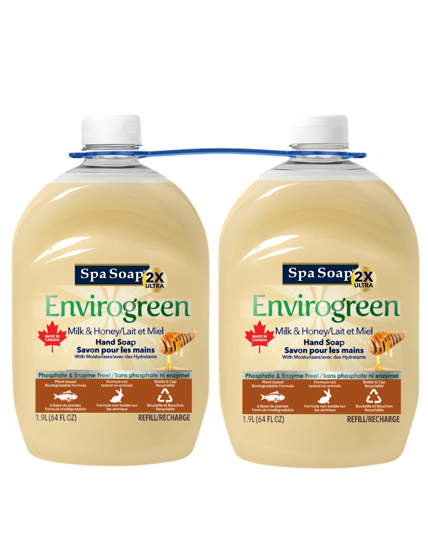 SpaSoap Envirogreen SpaSoap Envirogreen Milk & Honey Ultra 2X Liquid Hand Soap Twinpack product image